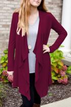 Oasap Classic Asymmetrical Open Front Cardigan