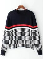 Oasap Fashion Color Block Stripe Pullover Sweater