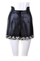 Oasap High Waist Bead Embellished Mini Shorts