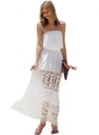 Oasap Elegant White Lace-trimmed Off-shoulder Midi Dress