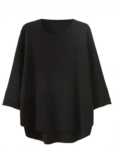 Oasap Women's Casual 3/4 Sleeve High Low Knitted Pullover Sweater