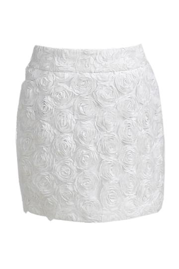 Oasap Flower Pattern Hip Hugging Zipped Skirt