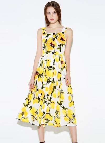 Oasap Women's Multi Color Summer Foral Print Midi Dress