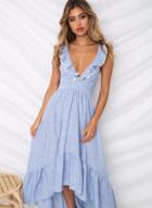 Oasap Sexy Sleeveless Off The Shoulder Asymmetric V Neck Midi Dress