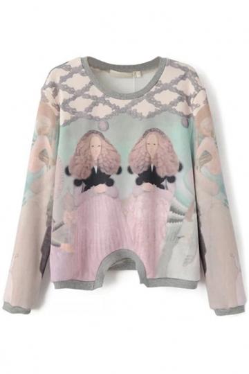 Oasap Lovely Little Princess Dusty Green Sweatshirt