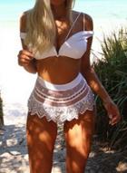 Oasap 2 Piece Lace High Waist Bikini Set Swimwear