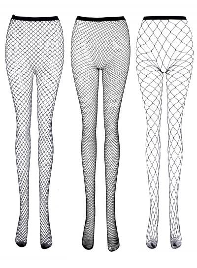 Oasap 3 Pairs Hollow Out Fishnet Pantyhose Tights Stockings