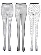 Oasap 3 Pairs Hollow Out Fishnet Pantyhose Tights Stockings