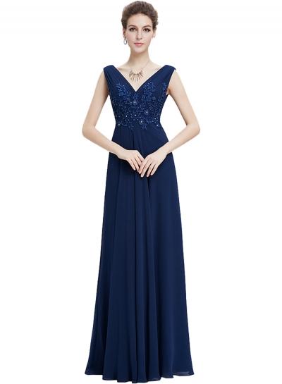 Oasap Women's Elegant Rhinestone Decor Ruffled Prom Dress