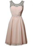 Oasap Beautiful Rhinestone Round Neck Short Cocktail Dress