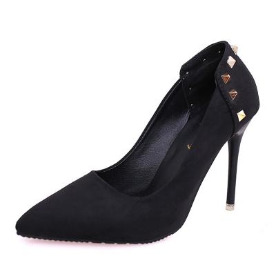 Oasap Rivet Pointed Toe Stiletto Heels Slip-on Pumps