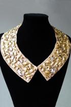 Oasap Gold-tone Studs Embellished Collar Shaped Necklace