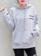Oasap Fashion Letter Embroidery Loose Fit Pullover Hoodie