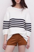 Oasap Chic Colorblocked Stripe Pullovers Sweater