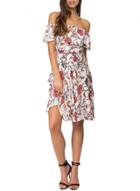 Oasap Women's Off-shoulder Ruffle Front Floral Print Tie Waist Dress