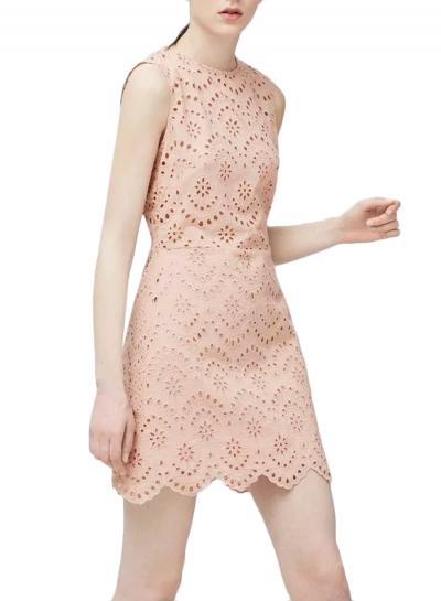 Oasap Women's Fashion Solid Color Sleeveless Hollow Out Dress