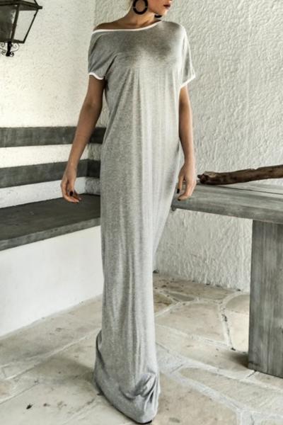 Oasap Chic Bowknot Back Maxi Dress