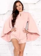 Oasap Fashion Solid Batwing Sleeve Backless Romper