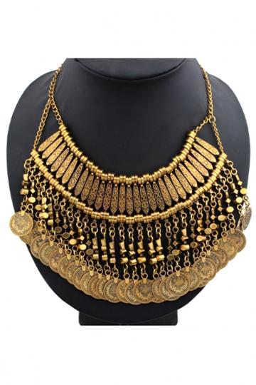 Oasap Vintage Ancient Coins Plated Necklace