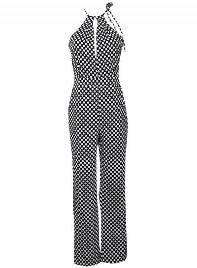 Oasap Women's Fashion Halter Sleeveless Printed Jumpsuit With Pockets