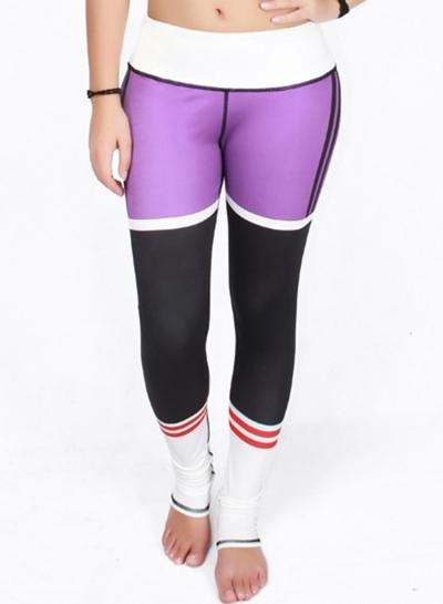 Oasap Strechy Skinny Color Block Stirrup Leggings