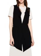 Oasap Women Stylish Shawl Collar Vest With Belted