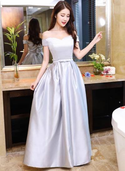 Oasap Off Shoulder Long Bridesmaid Dress