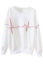 Oasap Chic Flashlight Print Fleece Cozy Sweatshirt For Women