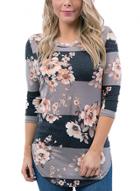 Oasap Floral Print Round Neck Long Sleeve Tee Shirt