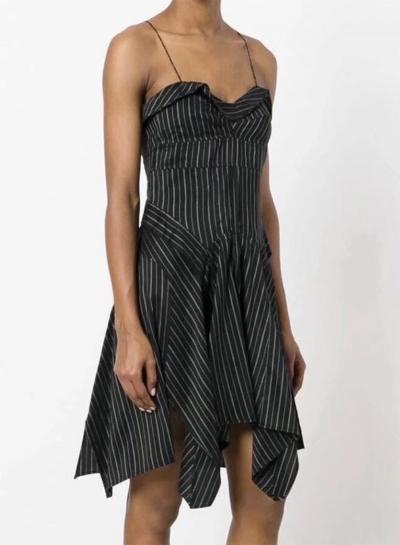 Oasap Striped Spaghetti Strap Irregular Party Dress