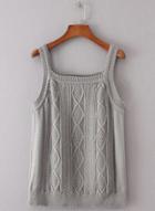 Oasap Solid Sleeveless Hemp Flower Knitted Tank Top