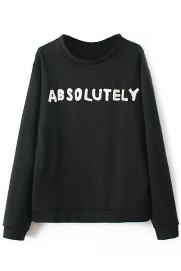 Oasap Absolutely Black Sweatshirt