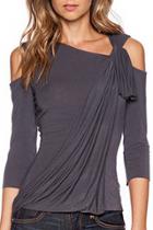 Oasap Chic Asymmetrical Off-the-shoulder Tee