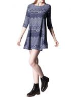 Oasap Women's Vintage Print Round Neck Half Sleeve Shift Dress