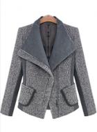 Oasap Fashion Long Sleeve Tweed Coat