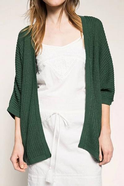 Oasap Fashion Crochet Splicing Ribbed Cardigan