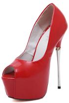Oasap Peep Toe Super High Heel Stiletto Pump Shoes