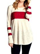 Oasap Stripe Loose Fit Patchwork Pullover Tee