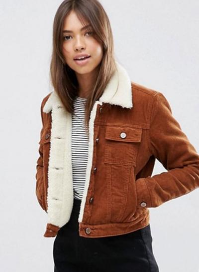 Oasap Women's Fashion Corduroy Uncovered Button Coat