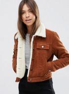 Oasap Women's Fashion Corduroy Uncovered Button Coat