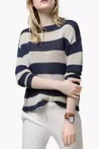 Oasap Casual Stripe Kniting Pullover Sweater