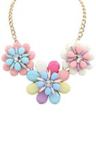 Oasap Darling Floral Faux Stone Necklace