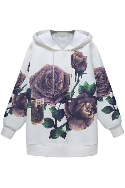 Oasap Rose Chic Textured Hoodie