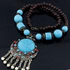 Oasap Bohemian Beads Pendant Necklace