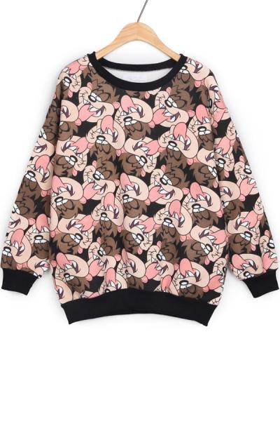 Oasap Cartoon Dog Fleece Sweatshirt