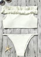 Oasap 2 Piece Ruffle Trim Swimwear