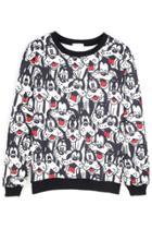 Oasap Goofy Dog Pattern Sweatshirt