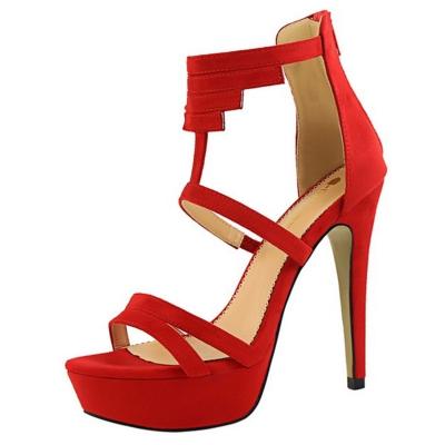 Oasap Solid Open Toe Stiletto Gladiator Sandals
