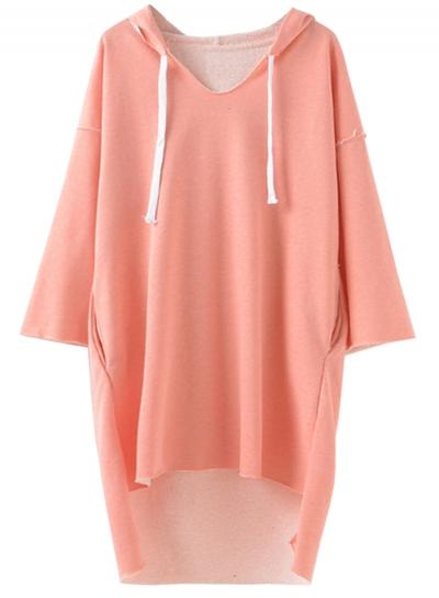Oasap Loose Fit Pullover High Low Hoodie