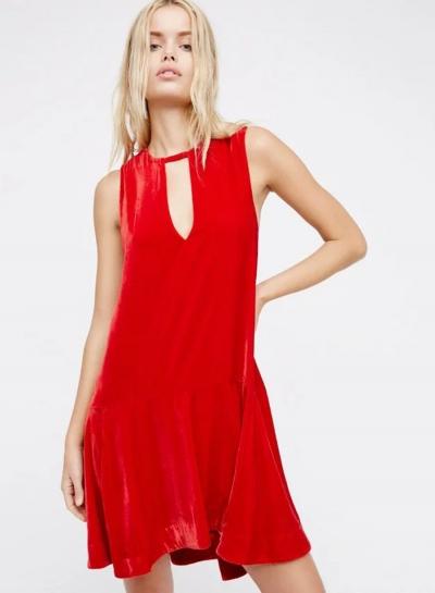 Oasap Sleeveless Round Neck Zip Back Dress